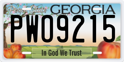 GA license plate PWO9215