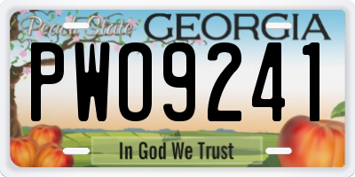 GA license plate PWO9241