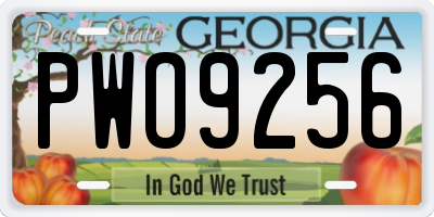 GA license plate PWO9256