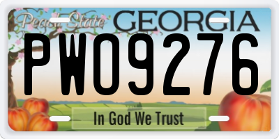 GA license plate PWO9276