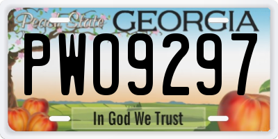 GA license plate PWO9297