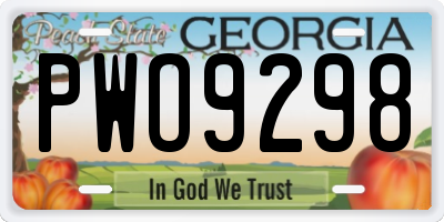 GA license plate PWO9298