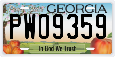 GA license plate PWO9359