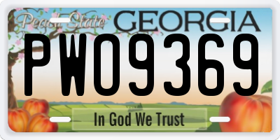 GA license plate PWO9369