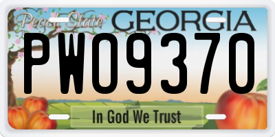 GA license plate PWO9370
