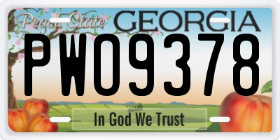 GA license plate PWO9378
