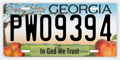 GA license plate PWO9394