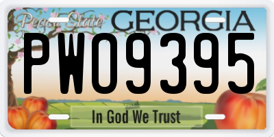 GA license plate PWO9395