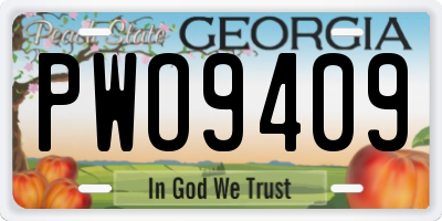 GA license plate PWO9409