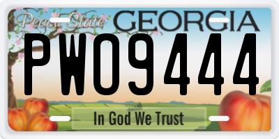 GA license plate PWO9444