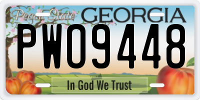GA license plate PWO9448