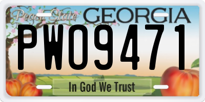 GA license plate PWO9471