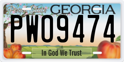 GA license plate PWO9474