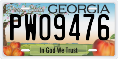 GA license plate PWO9476