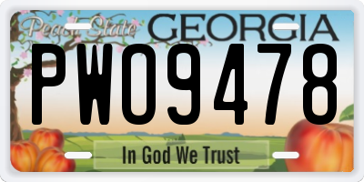 GA license plate PWO9478