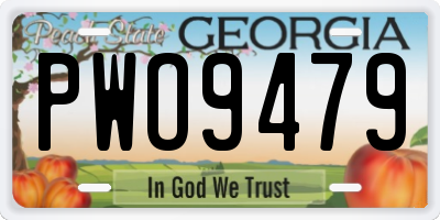 GA license plate PWO9479