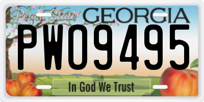 GA license plate PWO9495