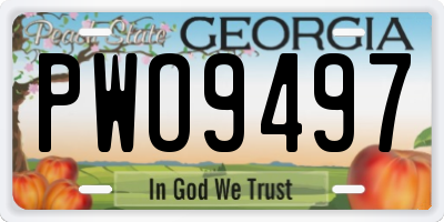 GA license plate PWO9497