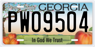 GA license plate PWO9504
