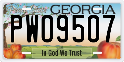 GA license plate PWO9507