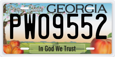 GA license plate PWO9552