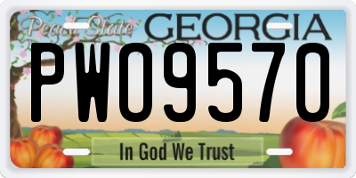 GA license plate PWO9570