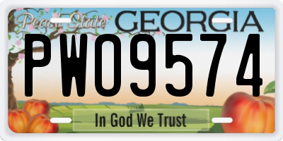 GA license plate PWO9574