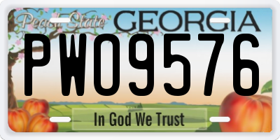 GA license plate PWO9576
