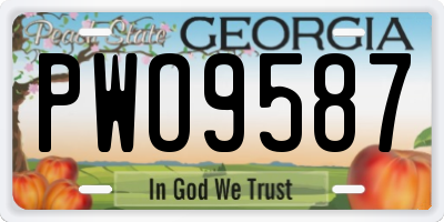GA license plate PWO9587