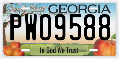 GA license plate PWO9588