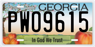 GA license plate PWO9615