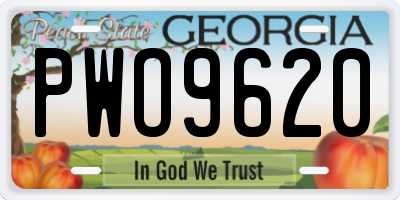 GA license plate PWO9620