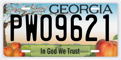 GA license plate PWO9621