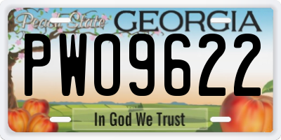 GA license plate PWO9622