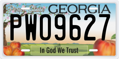 GA license plate PWO9627