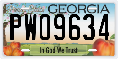 GA license plate PWO9634