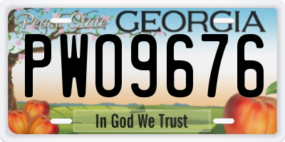 GA license plate PWO9676
