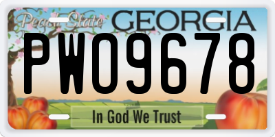 GA license plate PWO9678