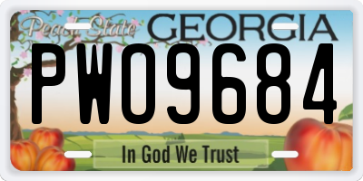 GA license plate PWO9684
