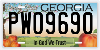 GA license plate PWO9690