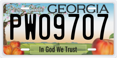GA license plate PWO9707