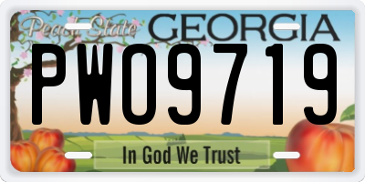 GA license plate PWO9719