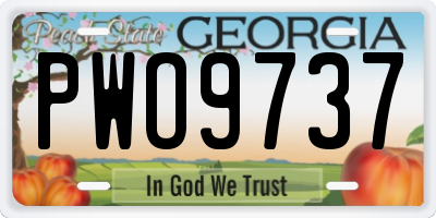 GA license plate PWO9737
