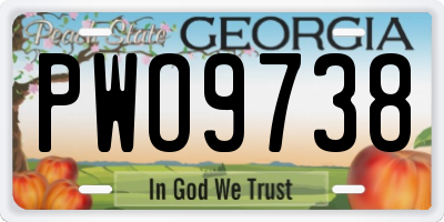 GA license plate PWO9738