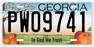 GA license plate PWO9741