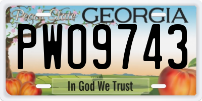 GA license plate PWO9743