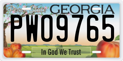 GA license plate PWO9765