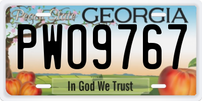 GA license plate PWO9767