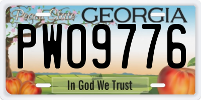 GA license plate PWO9776