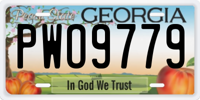 GA license plate PWO9779